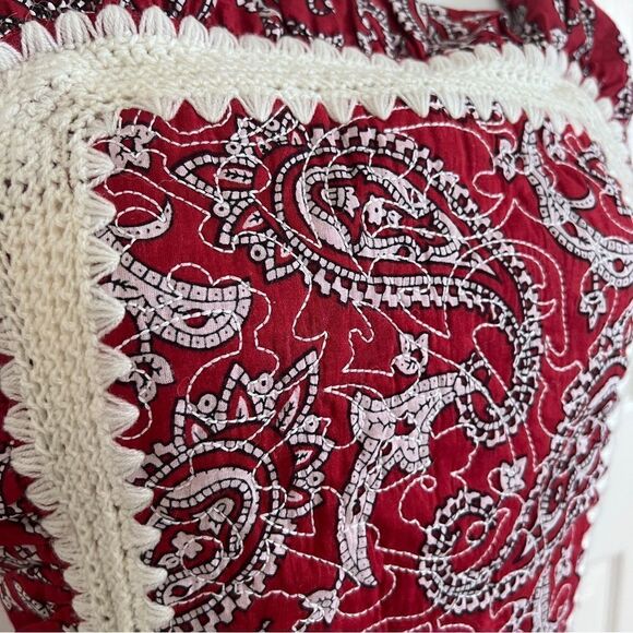 Sea New York Women's Theodora Paisley Print Apron Dress - Red Size 6 MSRP $618 - Picture 6 of 11